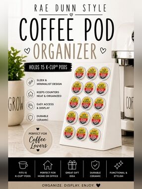 Rae Dunn Ceramic Coffee Pod Holder – Keurig Compatible Organizer